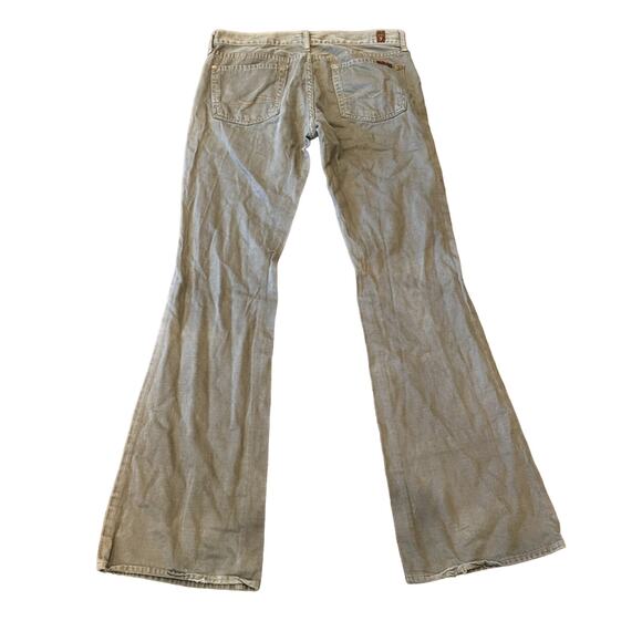 7 For All Mankind Low Rise Flare Pants Faded Olive Green Size 29 - Picture 2 of 9